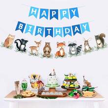 1Set Happy Birthday Banner, Swallowtail Bunting Flag, Blue Letters Banner, Birthday Pull Flag, Creative Party Decoration Fishtail , Letter PuSwallowtail Ll Flag, Flag Themed Birthday Party Supplies - Blue - View 1