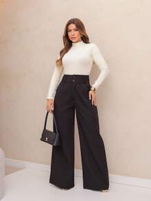 YING ZI Women Pants - 黑色 - 查看 2