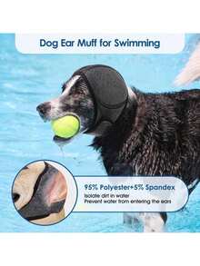 Pet Noise-Proof Ear Muffs | Outdoor Dog Ear Covers Fit All Breeds - Suitable For Poodle, Golden Retriever And Shiba Inu | Anti-Anxiety Swimming Gear And Storm/Fireworks Season Adventure Ear Protector Cap | Quick Dry Breathable Adjustable Design - Dark Grey - View 10