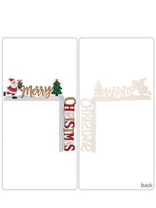 2 buc/set colorat Crăciun cadru ușă fereastră decor Santa Reindeer Crăciun temă perete agățat semne ușă colț semn decoratiuni casă ușă decor