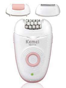 Kemei KM-7113 三合一女士脱毛器 - 女士剃毛器和修剪器 | 适用于比基尼区域、腋下、腿部和全身脱毛，也可作为面部剃刀使用 | 旅行必备，专为满足女性需求而设计的脱毛器，情人节礼物