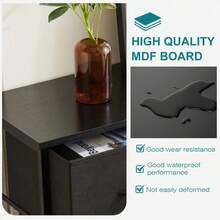 Dresser For Bedroom With 8 Drawers Tall Dresser & Chest Of Drawers Fabric Dresser With Wood Top And Sturdy Steel Frame - Black - View 6