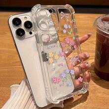 Funda transparente con diseño floral y protección antigolpes en las cuatro esquinas. Compatible con phone 16, 16 Pro, 13, 14, 14 Pro, 15, 15 Pro, XS Max, XS y XR. Material TPU con estampado de grafiti. Funda protectora estilo retro vintage. - transparente - Ver 2