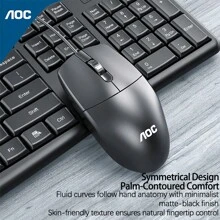 AOC KM151 Keyboard And Mouse Office Set Wired Light Sound Design Keyboard Mechanical Feel Keys Mouse Precise Tracking USB Plug And Play Black - Black - View 3