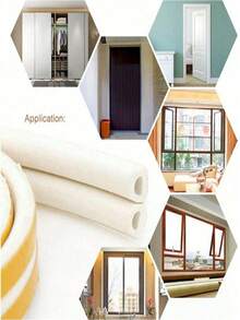 1 Roll 5.0meter Self-Adhesive Weatherproof Door & Window Seal Strip - Durable Plastic Insulation For Collision Prevention, Draft Protection & Energy Efficiency - Multi-Color Options (White, Yellow, Brown, Grey, Black), Simple Sealing Tape | Easyinstall Sealing, Sealant High Quality Room Decor Home Decor Wall Decor Wall Stickers Stickers Living Room Decor Personalised Stickers