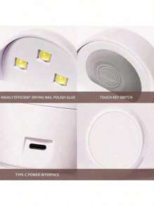 XEIJAYI White Mini Q-Shaped Nail Lamp, UV/LED Nail Dryer, Quick Drying Nail Gel Nail Dryer, For Home Nail Art DIY U V Light For Easy And Fast Nail Extension, U V LED Curing Lamp For Manicure Starters DIY Nail Art Manicure Accessories