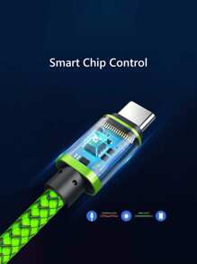 1pc USB-C Fast Charging Cable [3.3ft/6.6ft/10ft] USB-A To C Nylon Braided Charging Cord, Compatible With Samsung Galaxy S25 S24 S23 S22 S21 S10, Note 20 10 9 A51 G8 G7, Pixel, And Other USB-C Devices - Mint Green - View 5