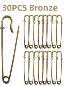 5-30 件大号服装安全别针 耐用绗缝毯别针 金银装饰别针 适用于帆布羊毛服装工艺品 DIY 珠宝工艺品 - 彩色 - 查看 19