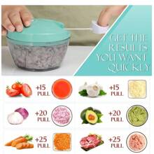 1pc Manual Food Processor Vegetable Chopper, Manual Food Chopper, Hand Pull String Vegetable Chopper, Portable Hand Pull String Garlic Mincer Onion Cutte(Red)