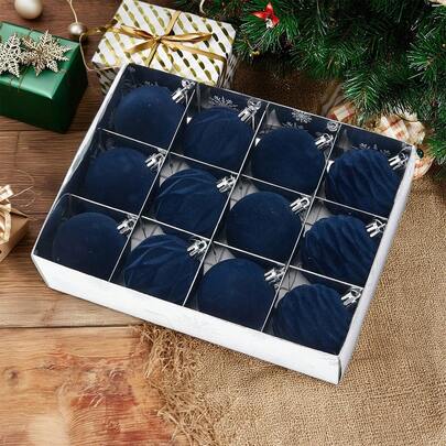 12Pcs Plush Christmas Ball, Christmas Tree Decoration Pendant, Holiday Party Decoration Supplies, Indoor Decoration Bedroom Decoration Holiday Atmosphere Wall Decoration Ball Decoration Pendant, Christmas Gifts Christmas Decorations Home Christmas Gifts Christmas Decor