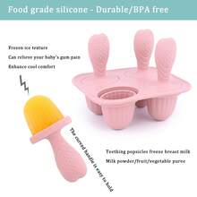 Silicone Baby Popsicle Mold, Teething Popsicle, Ice Cream Mold, Iced Baby Teething Food Processor, Bite-And-Chew - Multicolor - View 2