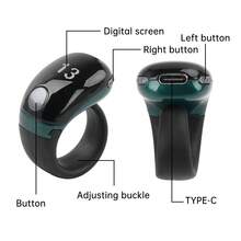 Removable Smart Ring Point Marker Row Finger Counter 99999 LCD Electronic Digital Button Tally Counter For Muslims Prayers