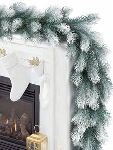180cm Artificial Pine Tree Christmas Wreath, With Pine Cones, Holiday Home Farmhouse Decor, Faux Green Plants, Pine Needles, Pine Cone Vines, Winter Greenery Wreath, Suitable For Holiday Fireplace Mantel, Fireplace, Table Runner, Center Piece Decor, Realistic Cedar Faux Evergreen, Tabletop Decor, Christmas Decoration, Artificial Plants - Multicolor - View 3