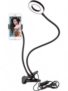 Aro De Luz Led Con Pinza Para Selfie - Negro - - Ver 1