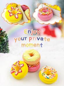 4pcs Donut Shaped Bubble Bath Bomb Gift Set, Natural Organic Bubble Bath Bombs, Gifts For Women, Christmas & Easter, Self-Care Set For Ladies/Girls - 4 Scents - Multicolor - View 4