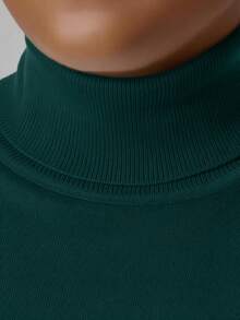 Men's Turtleneck Sweater, Long Sleeve & Short Sleeve, Fashion - Green - View 3