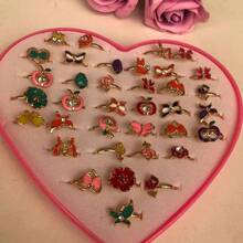 KIT6-36 Cartoon Kids Rings, Cute Princess Rings For Girls, Children's Jewelry, Baby Gifts - Vàng - Xem 7