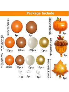 138 قطعة مجموعة قوس بالونات بموضوع الخريفي (برتقالي/بني قهوة/أبيض رملي/إكليل ذهبي)، ، ديكور حفلة عيد ميلاد الحصاد الخريفي