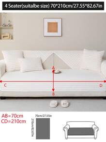 1pc Thick Rabbit Fur Sofa Cushion Cover, Modern Minimalist Anti-Slip Warm Sofa Seat Pad, Dust-Proof Washable Sofa Slipcover, Soft & Fade-Resistant, Pet-Friendly, Fits L-Shaped Sofa And 1/2/3/4 Seater Sofa, Suitable For Bedroom, Office, Living Room