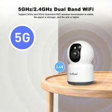 SriHome SH038 5G 5MP WIFI 网络摄像机 智能家居室内无线监控音频摄像头自动跟踪安全婴儿监视器