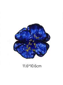 1pc Sequin Flower Patch With Pearl Decor - Vibrant Sew-On Applique, Suitable For DIY Jacket/Bag, Playful Fashion Accessory - As Photo - View 8
