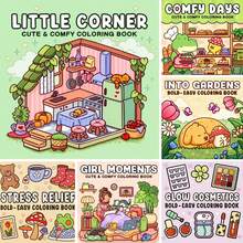 One Bold Simple Pattern Coloring Book: Easy, Quick Print Designs For Adults And Teens With Animals, Flowers, Food, And More! Thickened Easy Fill-In Art Relax Drawing Book, Inspiring DIY Creative Handcraft Skills