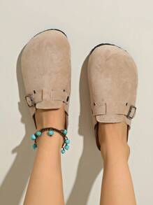 Women's Spring New Round Toe Thick Sole Comfortable Slip-On Casual Fashion Mules - Apricot - View 2