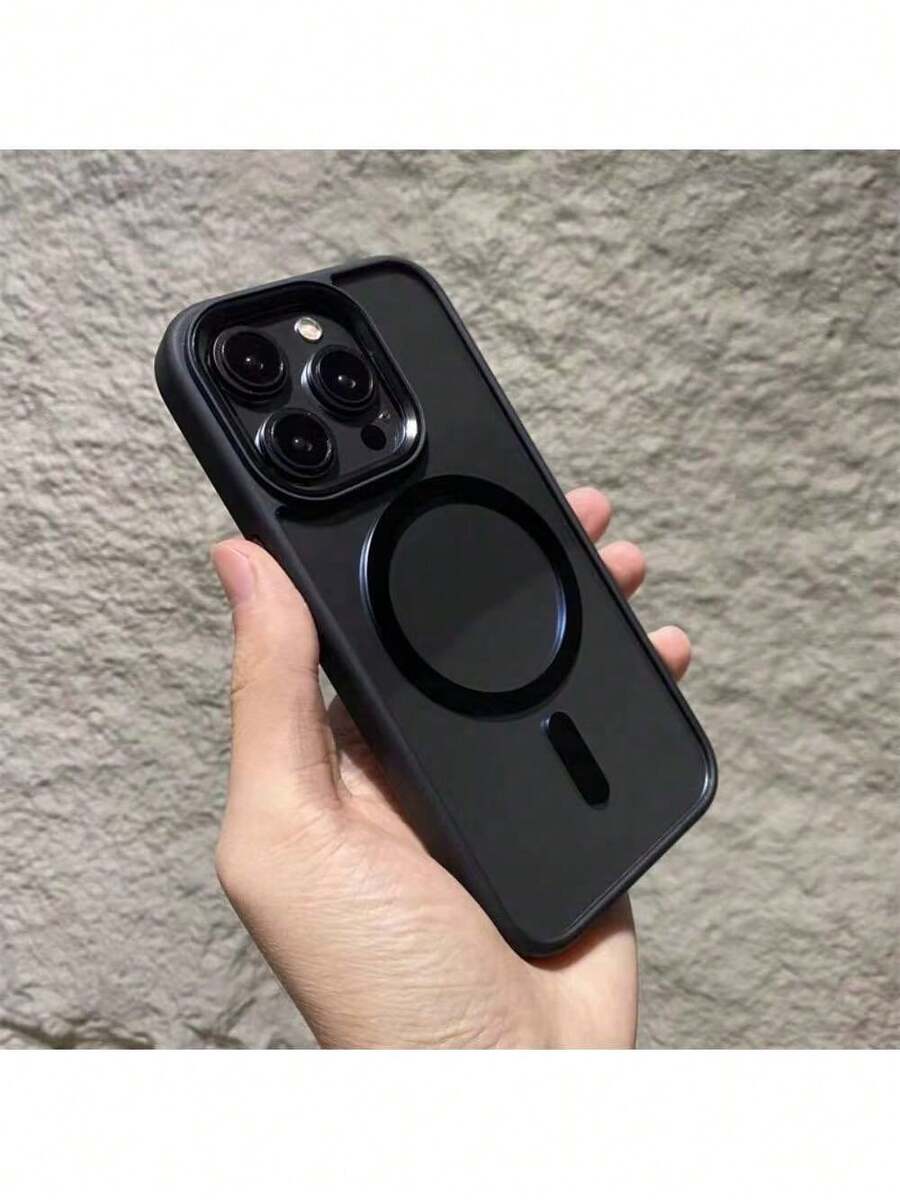 1pcs Black Magnetic Phone Case Compatible With Iphone 16 16promax 16pro 16plus 15 15promax 15pro 15plus 14 14promax 14pro 14plus 13 13promax 13pro 12 12promax 12pro 11 11promax 11pro, Wireless Magnetic Charging Shock-Absorbing Protection Cover - 黑色 MKLCX - 查看 1