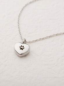 Colar com pingente em formato de mini urna de cremação em forma de coração - Joia memorial personalizada com gravação para animais de estimação - Colar porta-cinzas para guardar as cinzas do seu animal de estimação após o falecimento. - Multicolorido - Ver 7