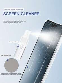 11-In-1 Cleaning Kit, Includes Screen Cleaning Spray, Microfiber Cloth, Hidden Brush, Key Extractor, Detachable USB Drive, Pen Tip Cleaner, Phone Holder, Density Brush, Laptop Screen & Keyboard Cleaning Set, Electronics Screen Cleaning Tool, Camera Lens/Phone Multi-Function Cleaning Brush - Multicolor - View 4