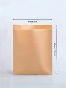 100pcs Thickened Paper Bags, Grease-Proof, Suitable For Snacks, Sandwiches, Hamburgers, Cookies, Pastries - Unbleached, No Closure, Easy-Grip Thin Film Grease-Proof, Suitable For Baking Cookies, Snacks, Sandwiches, Popcorn And Small Gifts, Food Storage Bags, Packaging Bags