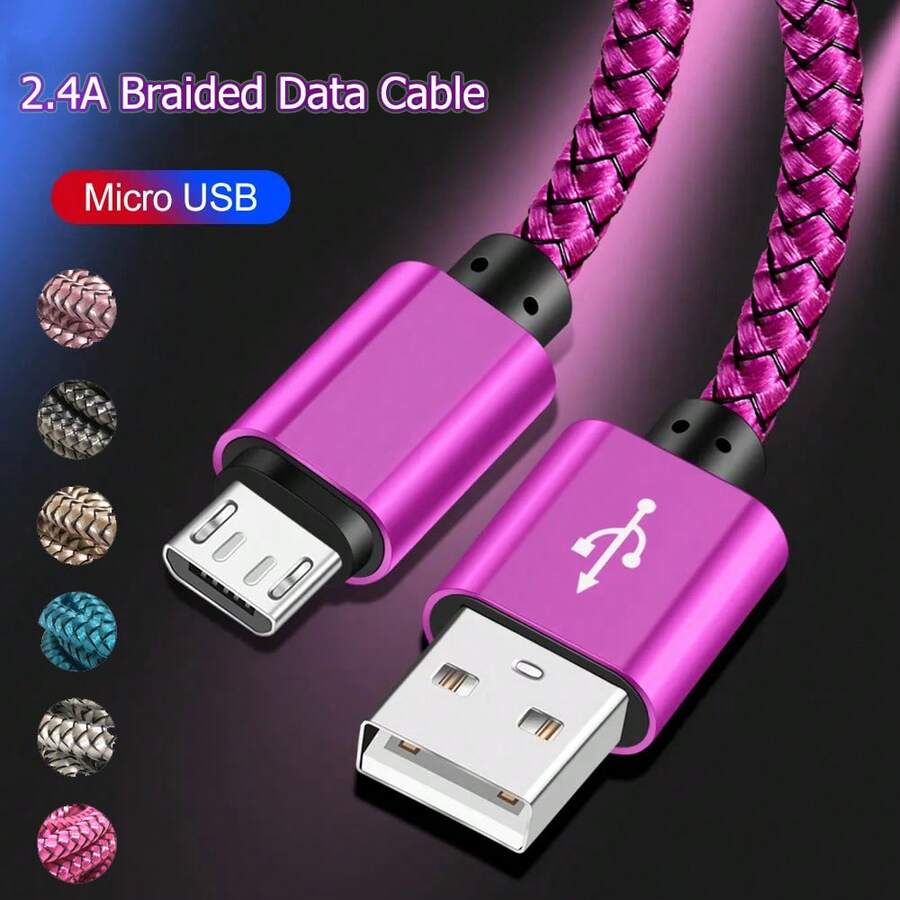 30W Micro USB 快速充电线,尼龙编织安卓手机充电线,兼容三星 Galaxy S7 S6 Edge J7 S5 Note 5 4 G4 K40 K20、MP3/MP4 以及各种 Micro USB 接口的数码产品和小家电,兼容三星 Galaxy S7/HTC 安卓手机、Kindle、相机、MP3 等设备。 - 彩色 - 查看 1