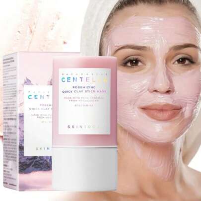 Máscara en barra de arcilla con centella de Madagascar de 27g, aplicación rápida, minimiza los poros, hidratación profunda, calmante y reparadora, para el cuidado diario de la piel del rostro, tamaño de viaje de 0.95oz