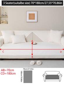 1pc Thick Rabbit Fur Sofa Cushion Cover, Modern Minimalist Anti-Slip Warm Sofa Seat Pad, Dust-Proof Washable Sofa Slipcover, Soft & Fade-Resistant, Pet-Friendly, Fits L-Shaped Sofa And 1/2/3/4 Seater Sofa, Suitable For Bedroom, Office, Living Room