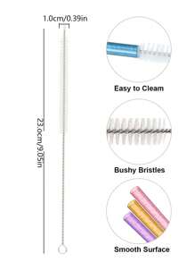7pcs/6pcs/1pc/Set Replacement Glitter Straws For 40oz/30oz Cups, Material Reusable Straws With Cleaning Brush, Suitable For 30oz/40oz Cups, Cute & Modern Design, Great Gift For Family, Friends, Lover, Christmas, Valentine's Day - Multicolor - View 18