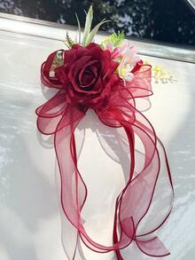 1 cái Hoa giả Trang trí đám cưới Hoa hồng (Có giác hút) Gương chiếu hậu ô tô Quà tặng Đèn ruy băng Trang trí nhà Trang trí ghế lối đi cho tiệc cưới - Nhiều màu - Xem 20