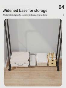 单杆衣架，双杆衣架，带储物架、挂钩和轮子，用于悬挂衣服和包包的金属衣架，多用途衣柜整理器，适用于壁橱收纳，衣物收纳