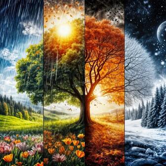 Kit de pintura de diamantes de 4 estaciones DIY de 39.88x39.88cm - Juego de pintura de diamantes sin marco, adecuado para la decoración de la sala de estar y el dormitorio