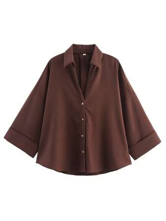 Women Turn-Down Collar Long Sleeve Blouses Fashion Yellow Chic Blouses Single Breasted Female Loose Casual Shirts