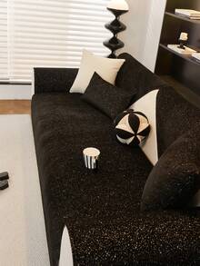 1 husă de pernă pentru canapea, pentru toate anotimpurile, modernă și minimalistă, antiderapantă pentru scaunul de canapea, rezistentă la praf și lavabilă, neagră, moale și la modă, potrivită pentru animale de companie, se potrivește canapelei în formă de L, dormitor, birou, sufragerie