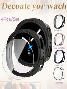 适用于 Galaxy Watch 8 (40mm/44mm) 的四合一屏幕保护膜套装，包含硬质 PC 边框、高清防雾钢化玻璃屏幕保护膜以及边框保护盖，男女通用 - Galaxy Watch8 40mm - 查看 7
