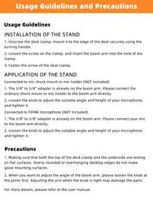 Microphone Arm Stand, Suspension Boom Scissor Mic Stand With Heavy Duty Clamp, 3/8" To 5/8" Adapter, For FIFINE AM8,K688,A8,A6V, For Voice-Over, Gaming, Recording, Studio, Home Office-FIFINE CS1 White - White - View 12