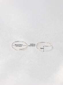 2件装 8毫米纯银鼻环耳骨环耳廓唇耳穿孔饰品 22G*0.65毫米