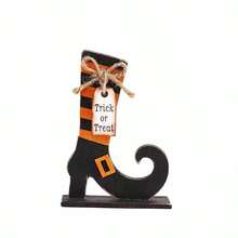 1pc/5pcs Halloween Wooden Sign Decoration Set, 5 Classic Styles For Halloween Indoor Decoration, Table Centerpiece, Halloween Ambiance Decorative Wooden Ornament, Halloween Decoration Home Decor Fall Decor Room Decor Autumn Decor - Multicolor - View 10