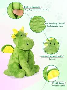 Squeaky Plush Dog Toy, Pterodactyl Shaped, Durable & Chew-Resistant, Suitable For Small, Medium And Large Dogs - Multicolor - View 3