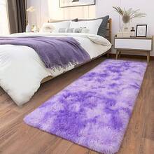 Soft Fluffy Shag Throw Area Rug, 2x4 Black, Non-Slip Bedroom, Hallways, Bedside, Dorm, Living Room - Long Shaggy Rug - 紮染紫色 - 查看 5