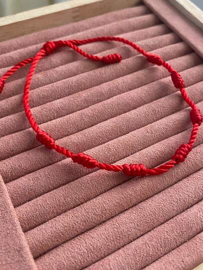 Pulseira 7 Nós Vermelha