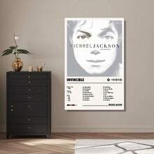 Framed Michael Poster Jackson Invincible Album Cover Music Poster Pop Wall Art Home Decor For Living Room Vintage Pop Star Aesthetic Classic Music Print Birthday Party Decor, Mother's Day New Year Easter Gift,  Home Living Room Office Wall Decor, Perfect Gift And Wall Decoration Cool Stuff For Room