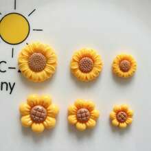 8 Stück farbenfrohe Sonnenblumen Blumen Harz Kühlschrankmagnet, dekorative Magnetstifte für Büro, Küche, Kühlschrank, Whiteboard, Dekoration, Feiertage, Wochenplaner