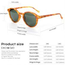 ZENOTTIC Polarized Round, Stylish For Men And Women Retro Classic, Multi-Style Selection - 棕色半/綠色 - 查看 11